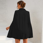 Maristelle Robe Blazer Femme – Robe Élégante avec Cape, Ceinture et Boutonnage Croisé