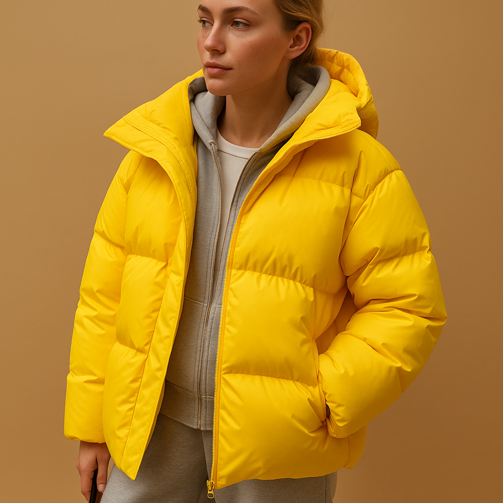 Solène Veste Matelassée Femme – Doudoune Oversize Déperlante avec Capuche & Zip