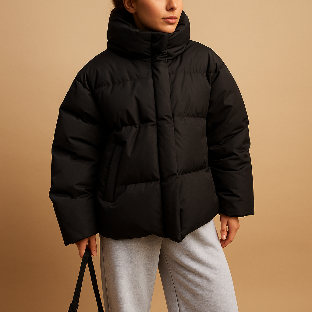 Solène Veste Matelassée Femme – Doudoune Oversize Déperlante avec Capuche & Zip