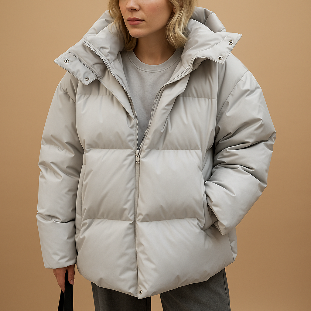 Solène Veste Matelassée Femme – Doudoune Oversize Déperlante avec Capuche & Zip