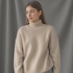 Astrid Pull Femme – Pull Cachemire Oversize à Col Roulé avec Maille Douce