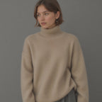 Astrid Pull Femme – Pull Cachemire Oversize à Col Roulé avec Maille Douce