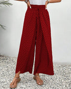Bailey Pantalon Large Femme – Taille Haute Élégante avec Motif Imprimé et Coupe Fluide