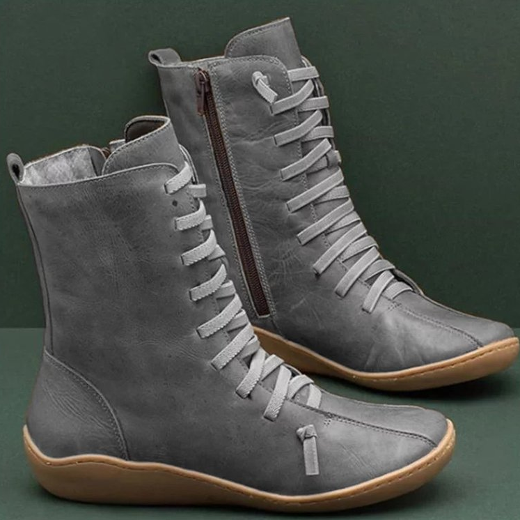 Marlowe Bottines Femme – Bottes à Lacets Vintage avec Fermeture Zippée & Confort Quotidien