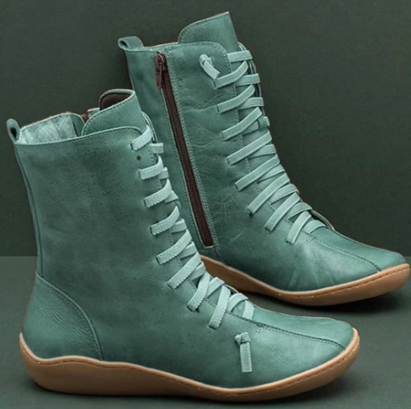 Marlowe Bottines Femme – Bottes à Lacets Vintage avec Fermeture Zippée & Confort Quotidien