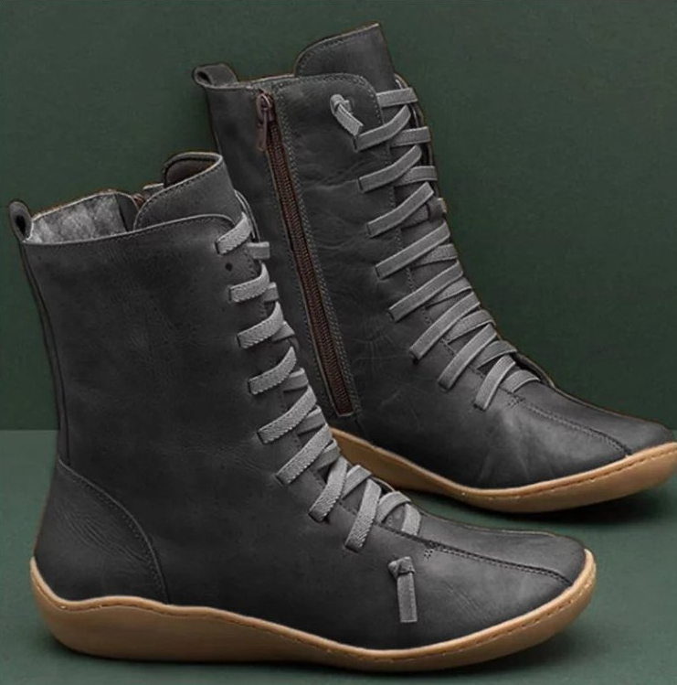 Marlowe Bottines Femme – Bottes à Lacets Vintage avec Fermeture Zippée & Confort Quotidien