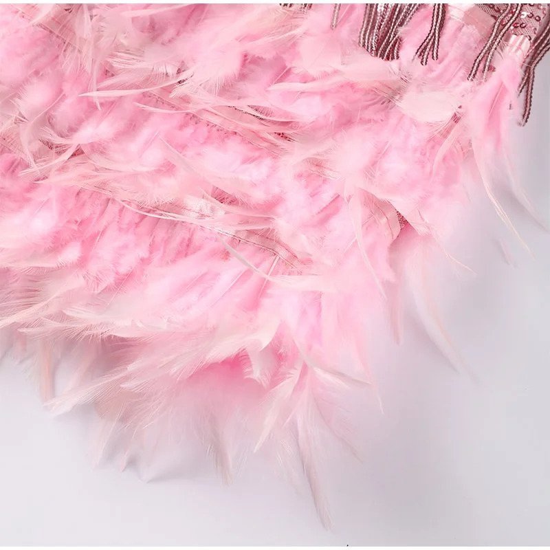 Avery Robe Cocktail Femme – Robe Courte à Franges Brillantes pour Soirées Élégantes