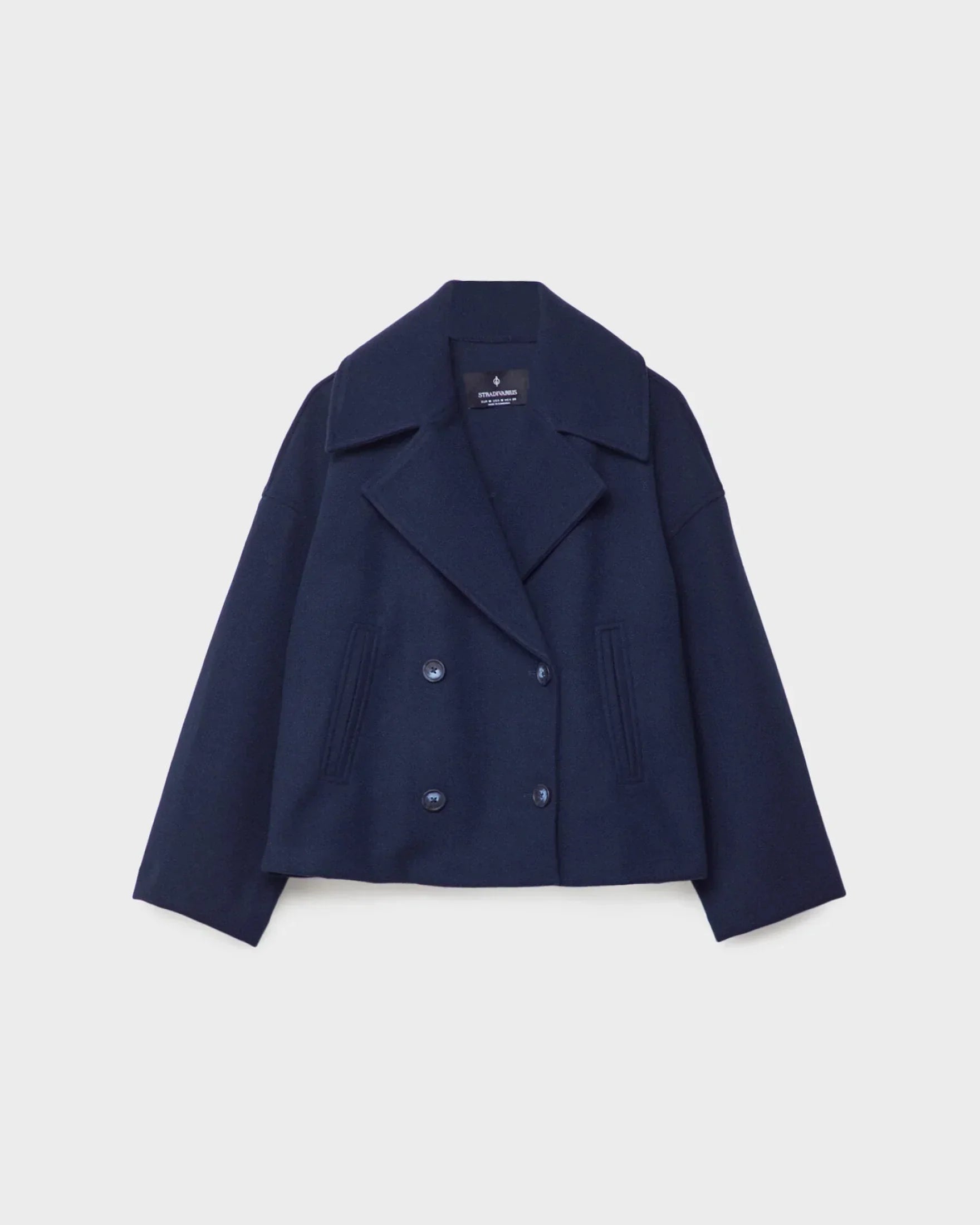 Clémence Veste Femme – Coupe Courte Croisée, Revers Larges & Style Élégant