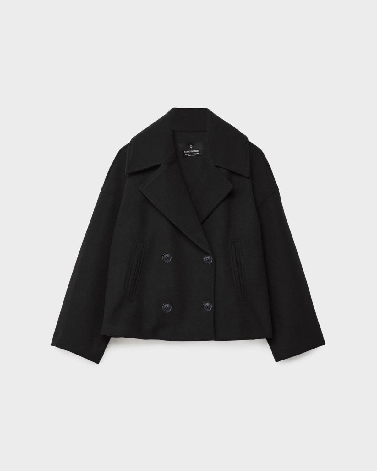 Clémence Veste Femme – Coupe Courte Croisée, Revers Larges & Style Élégant