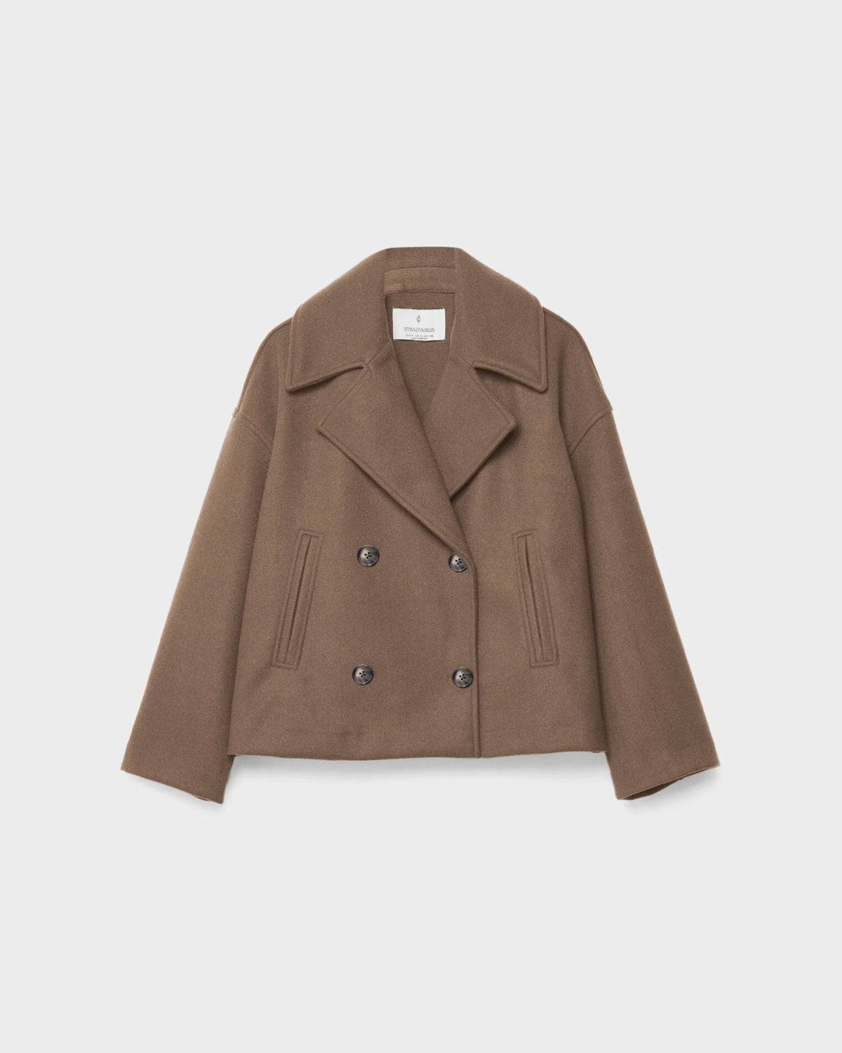 Clémence Veste Femme – Coupe Courte Croisée, Revers Larges & Style Élégant