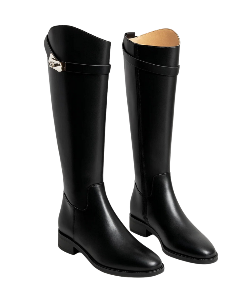 Brooklyn Bottes Femme Sous le Genou – Bottes Élégantes à Talon Bas avec Design Minimaliste