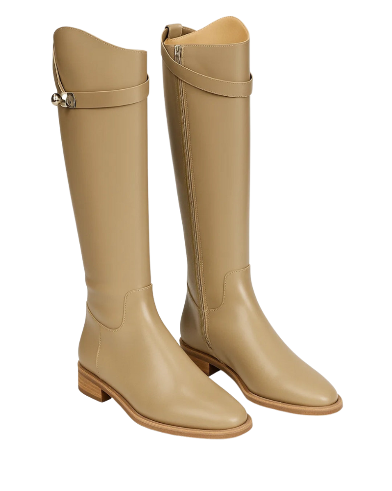 Brooklyn Bottes Femme Sous le Genou – Bottes Élégantes à Talon Bas avec Design Minimaliste