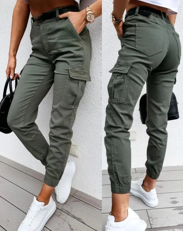 Winslow Pantalon Cargo Femme – Jean Taille Haute avec Poches Utilitaires & Coupe Décontractée