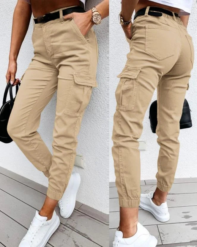 Winslow Pantalon Cargo Femme – Jean Taille Haute avec Poches Utilitaires & Coupe Décontractée