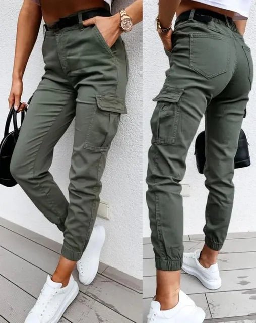 Winslow Pantalon Cargo Femme – Jean Taille Haute avec Poches Utilitaires & Coupe Décontractée