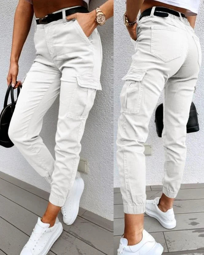 Winslow Pantalon Cargo Femme – Jean Taille Haute avec Poches Utilitaires & Coupe Décontractée