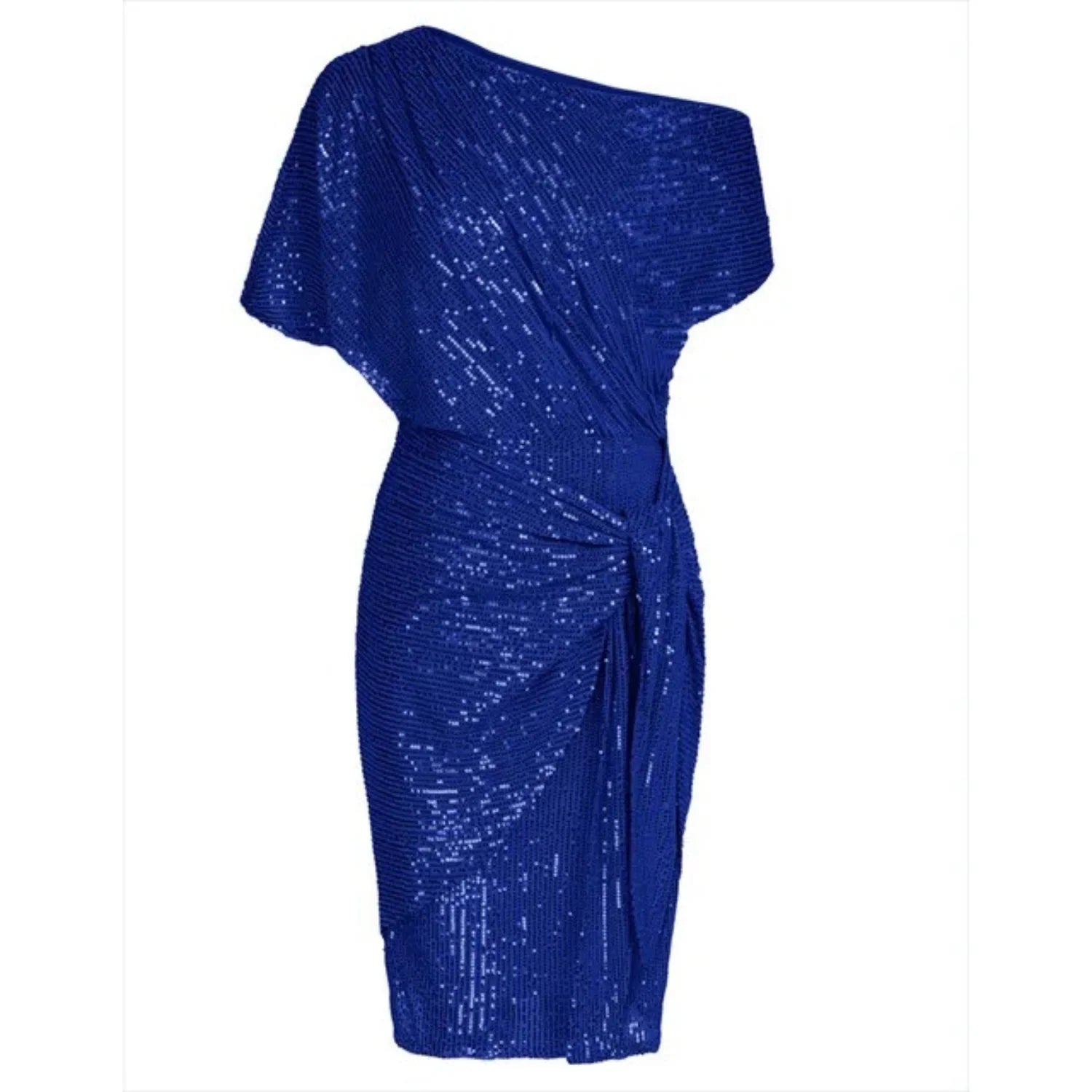 Élodie Robe Portefeuille Asymétrique à Paillettes Élégante