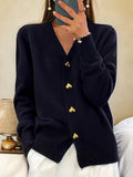 Hadley Gilet Femme – Cardigan Élégant en Maille Douce avec Boutons Cœur
