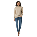 Jersey de cuello alto Tatum para mujer – Suéter de cachemira suave con corte ajustado elegante