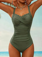 Marisol Maillot de Bain Femme à Encolure Cœur Froncée et Coupe Élégante