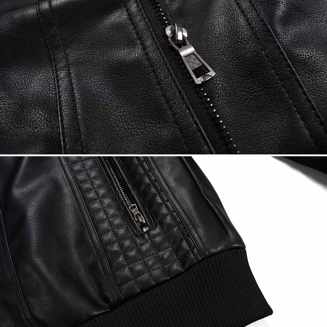 Nathan Veste Homme en Cuir – Blouson Vintage avec Capuche et Style Urbain Moderne